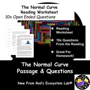 Preview of The Normal Curve Reading Worksheet **Editable**