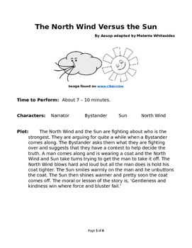 Preview of The North Wind Versus The Sun - Small Group Reader's Theater by Aesop