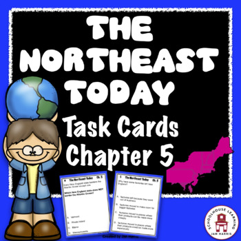 Preview of The Northeast Today Task Cards - Harcourt Chapter 5
