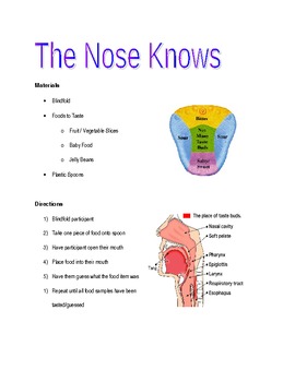 Preview of The Nose Knows - Individual 5 Senses Lab
