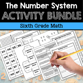 Preview of The Number System 6th Grade Math Activity Bundle with Guided Notes - 20% off