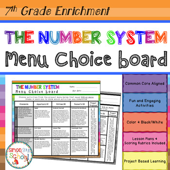 Preview of 7th Grade The Number System Enrichment Choice Board - Distance Learning