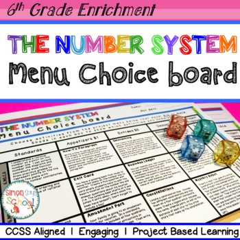 Preview of 6th Grade The Number System Enrichment Choice Board - Distance Learning