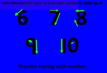 Preview of The Numerals 6-10 Handwriting Flipchart for Promethean Board