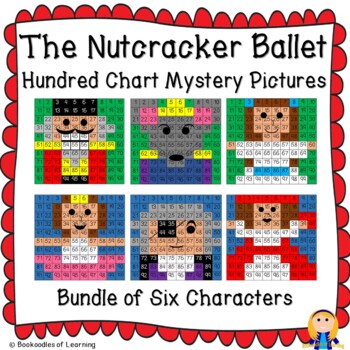 Preview of The Nutcracker Ballet Characters Hundred Chart Mystery Pictures Bundle