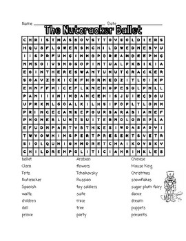 Preview of The Nutcracker Ballet Word Search