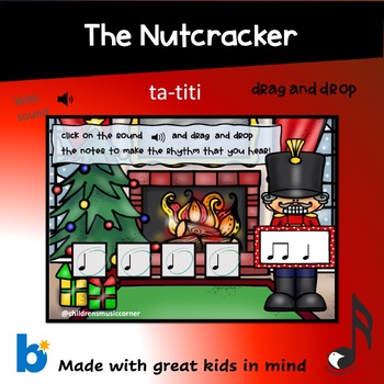 Preview of The Nutcracker Rhythm quarter &  eighth note  Digital Task Cards on Boom Cards™