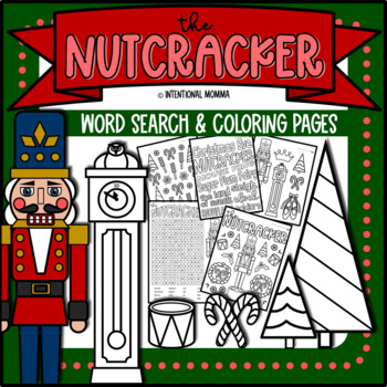 Preview of The Nutcracker Word Search and Coloring Pages