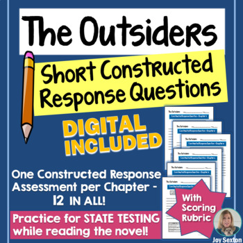 Preview of The OUTSIDERS - Short Constructed Response Questions - Print & DIGITAL