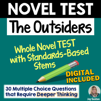 Preview of The OUTSIDERS Test - Whole Novel Test w/ Standards-Based Stems - Print & DIGITAL