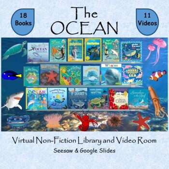 Preview of The Ocean Virtual Non-Fiction Library & Video Room - SEESAW & Google Slides