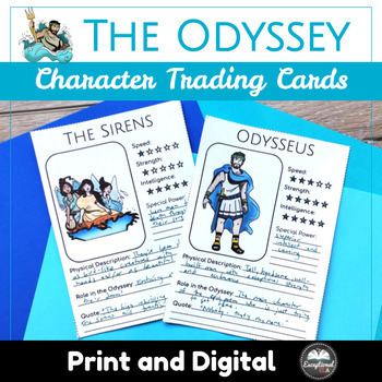 Preview of The Odyssey Character Trading Cards Writing Activity - Unit Plan Lesson - Homer