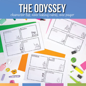 Preview of The Odyssey Activities | Character Study, One Pager, Background Information