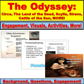 Preview of The Odyssey: Circe, The Land of the Dead, Sirens (Google Slides, PowerPoint)