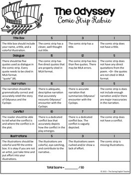 the odyssey comic strip assignment answer key