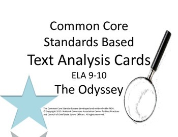 Preview of The Odyssey Literary Analysis Task Cards : CCSS : ELA 9-10
