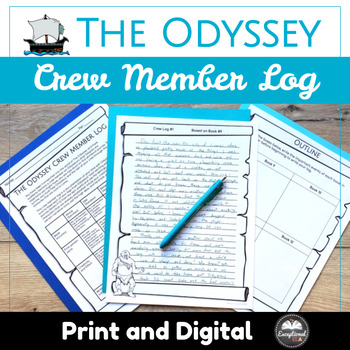 Preview of The Odyssey Crew Member Log - Print & Digital - Narrative Writing - Greek Myths