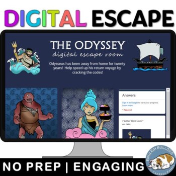 Preview of The Odyssey Digital Escape Room Review Game Activity
