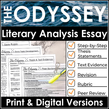 Preview of The Odyssey Essay One Week Literary Analysis Unit With Lesson Plans, Thesis, etc