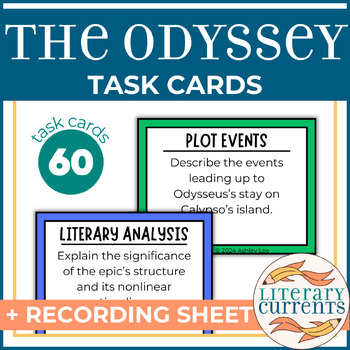 Preview of The Odyssey | Homer | Analytical Task Cards and Response Sheet | AP Lit HS ELA