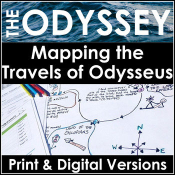 Preview of The Odyssey Map Activity and Project for High School, Use With Any Unit Plan