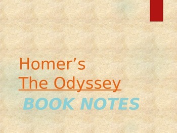 Preview of The Odyssey- Powerpoint Notes on Books 1-24