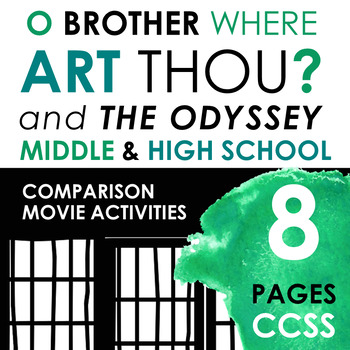 Preview of The Odyssey / O Brother Where Art Thou Movie Activities, Lyric Analysis, CCSS