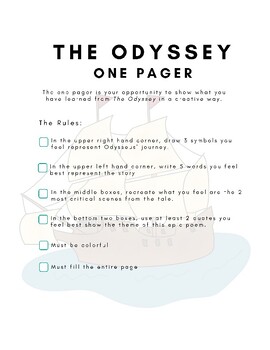 Preview of The Odyssey One Pager