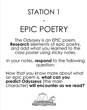 Preview of The Odyssey Pre-Reading Learning Stations