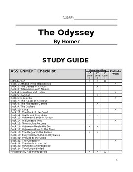 Preview of The Odyssey Study Guide for the new IB English A: Literature curriculum