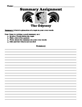 the odyssey essay assignment