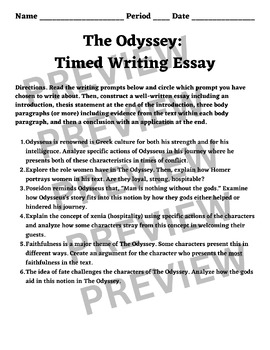 essay ideas for the odyssey