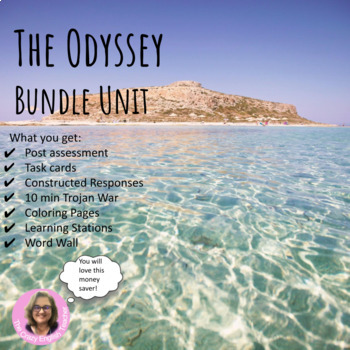 Preview of The Odyssey Unit Bundle with Stations, Test, Writing Prompts, Viewing guide