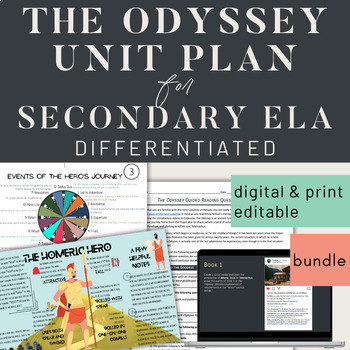 Preview of The Odyssey Unit Plan for Middle and High School with Intro to Greek Mythology