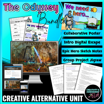 Preview of The Odyssey Unit Plans BUNDLE Creative & Engaging with Digital Escape Room Intro
