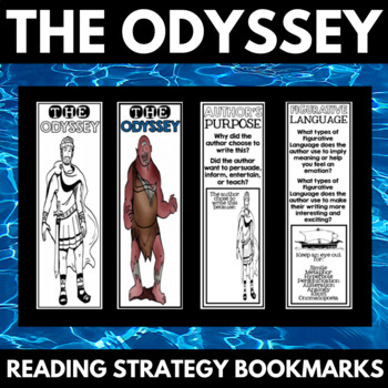 Preview of The Odyssey Unit - Reading Comprehension Strategies - Bookmarks - Homer