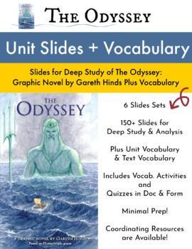 Preview of The Odyssey by Gareth Hinds / Giant UNIT SLIDES Folder / Deep Analysis + Vocab.