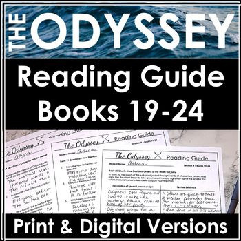 Preview of The Odyssey by Homer Reading Guide for Books 19-24 With Questions