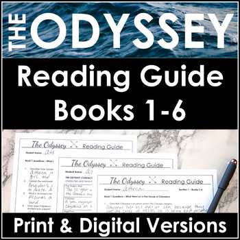 Preview of The Odyssey by Homer Reading Guide for Books 1-6 With Questions & Analysis