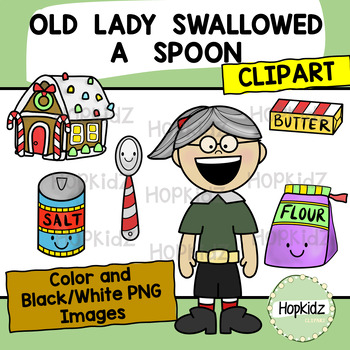 Preview of The Old Lady Who Swallowed a Spoon Clipart, Gingerbread Book Companion Clipart