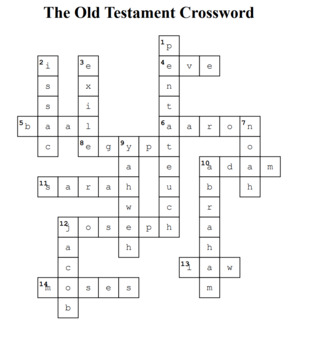 The Old Testament Crossword by Curt s Journey TPT