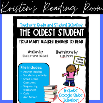 Preview of The Oldest Student by Rita Hubbard- Book study and activities