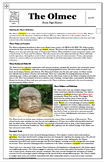 The Olmec Civilization: Comprehension & Analysis worksheet