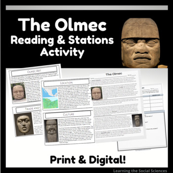 Preview of The Olmec One-Page Reading and 5 Station Activity: Multiple Editable Formats