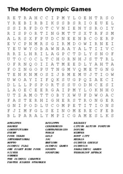 the olympic games word search by steven s social studies tpt
