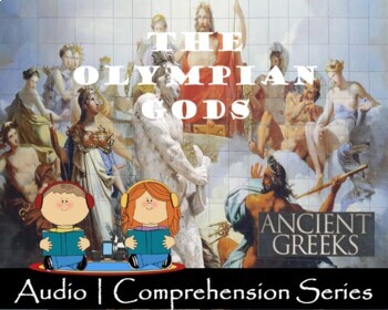 Preview of Ancient Greek Gods | Distance Learning | Audio & Comprehension Worksheets