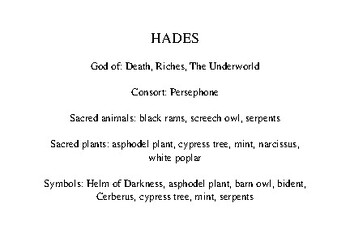 Preview of The Olympians and Hades