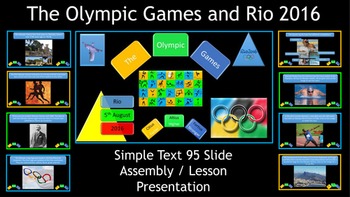 Preview of The Olympic Games and Rio 2016 Presentation - Simple Text - 94 Slides -