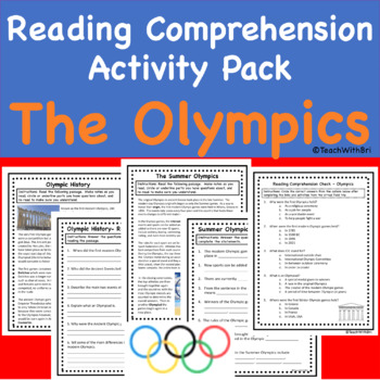 Preview of The Olympics Reading Comprehension Activity Pack