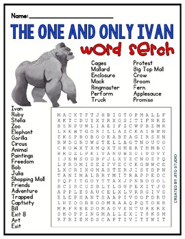 Preview of The One And Only Ivan Word Search Puzzle